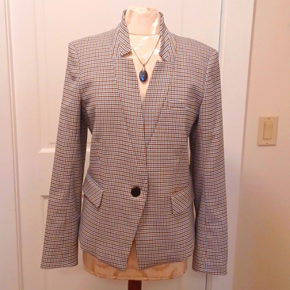 Veronica Beard Farley Houndstooth Dickey Jacket 10 EUC
